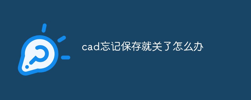 cad忘記保存就關了怎么辦