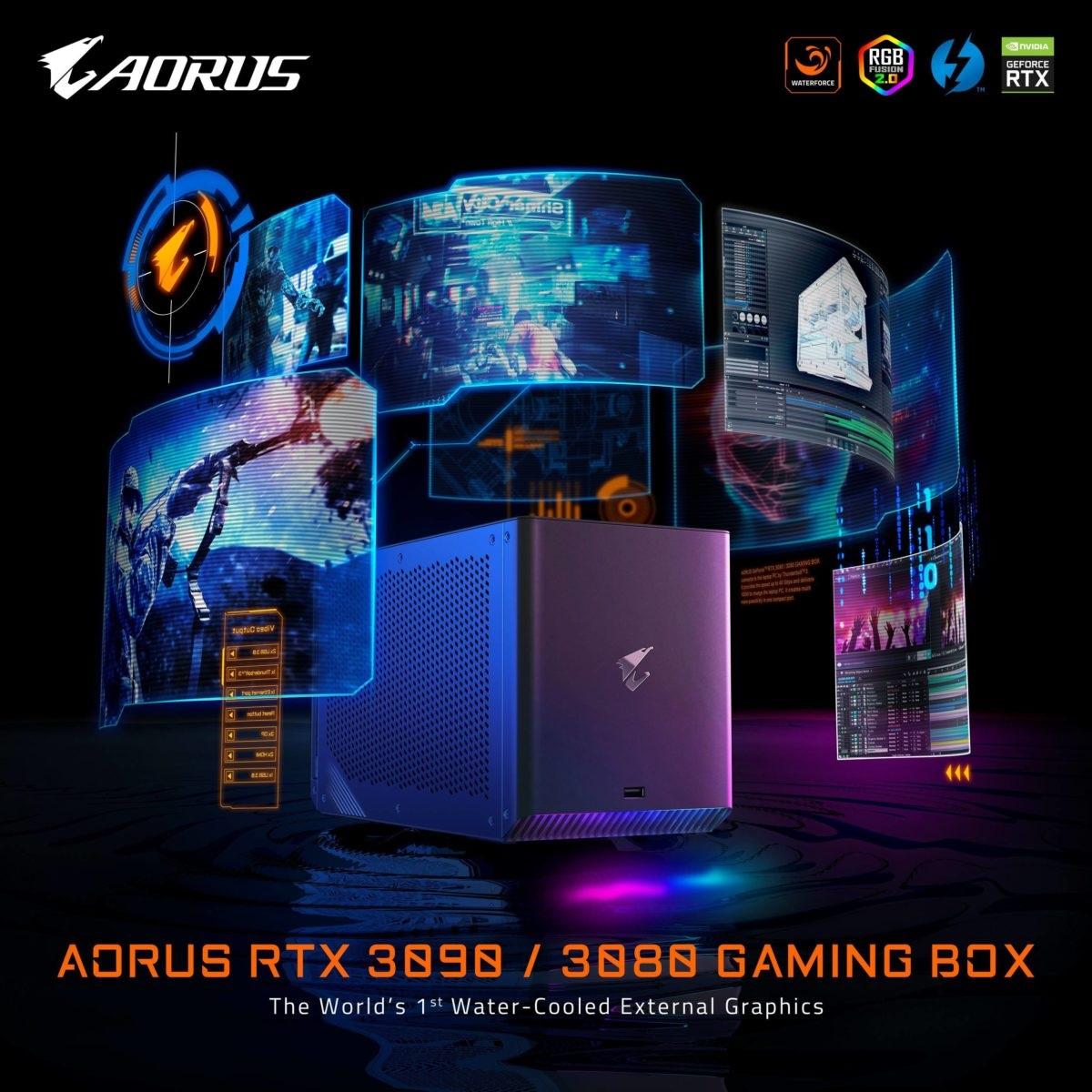 技嘉發布全球首款水冷顯卡塢,內置 RTX 3080/3090