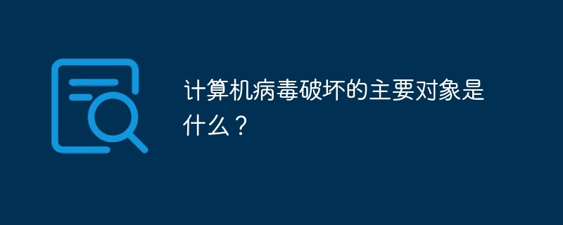 計算機病毒破壞的主要對象是什么？