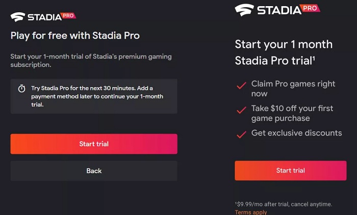 谷歌將為玩家提供半小時的Stadia Pro免費(fèi)試用體驗