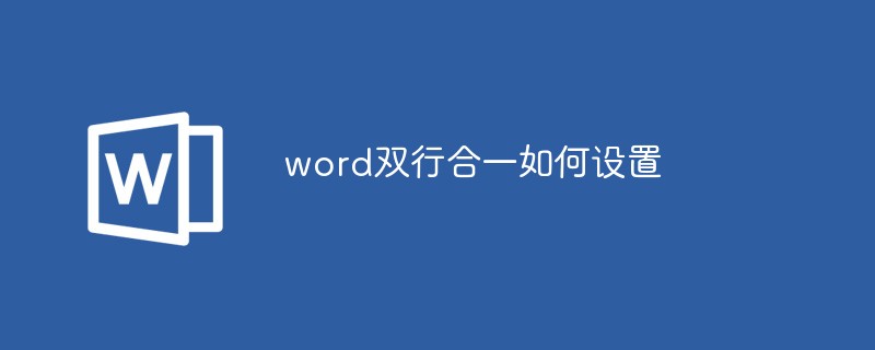 word雙行合一如何設置