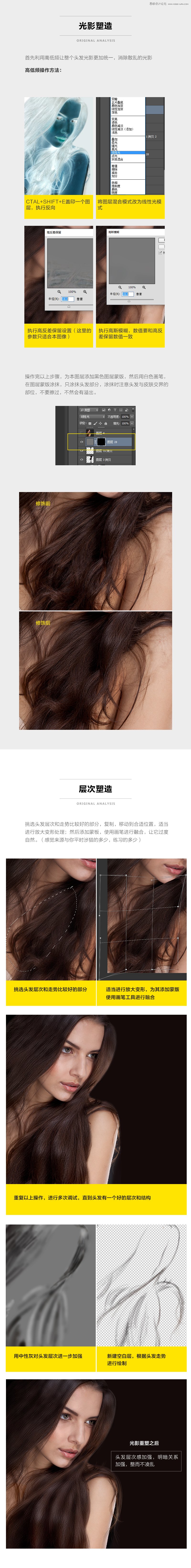 詳細解析人像商業精修中頭發的修飾技巧