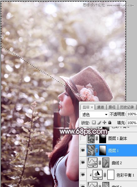 PS調出外景人像甜美逆光藝術效果