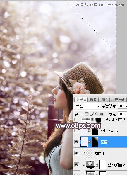 PS調出外景人像甜美逆光藝術效果