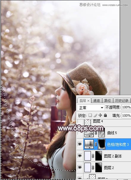 PS調出外景人像甜美逆光藝術效果