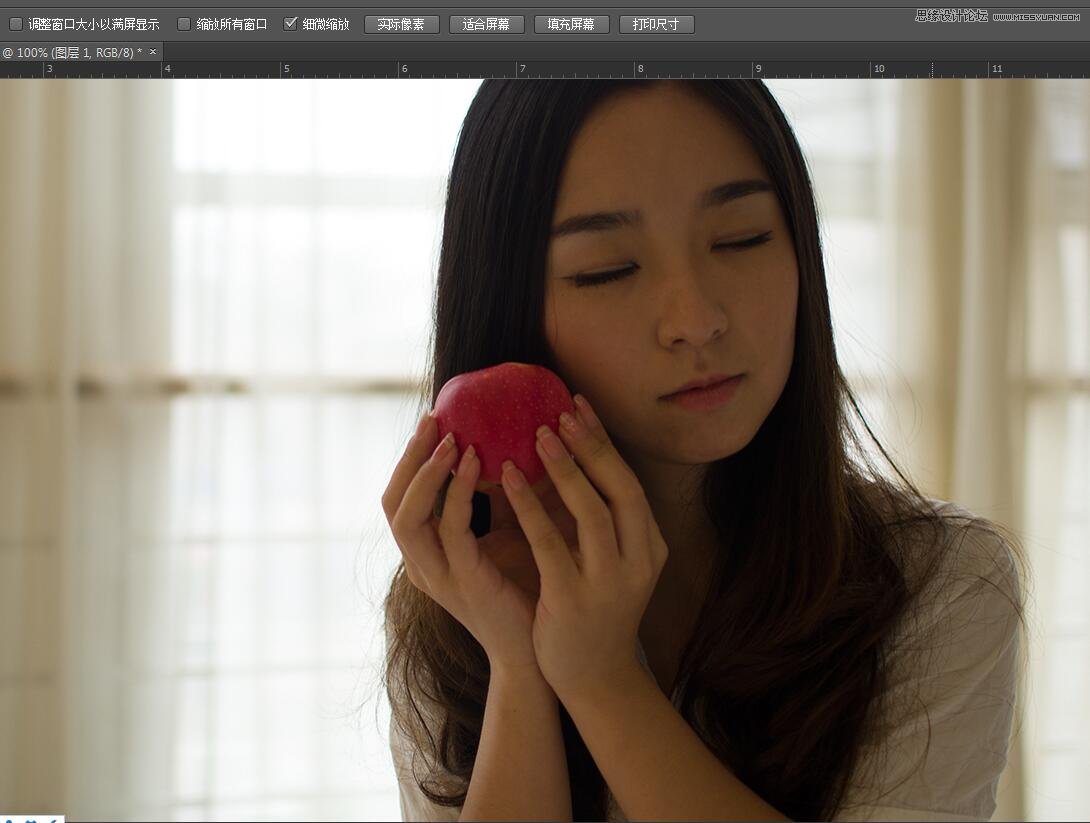 PS調出室內曝光不足人像甜美膚色