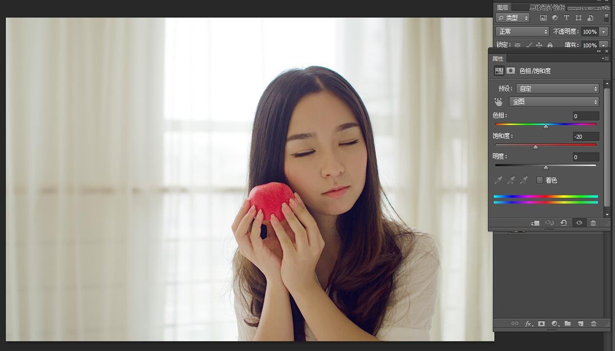 PS調出室內曝光不足人像甜美膚色