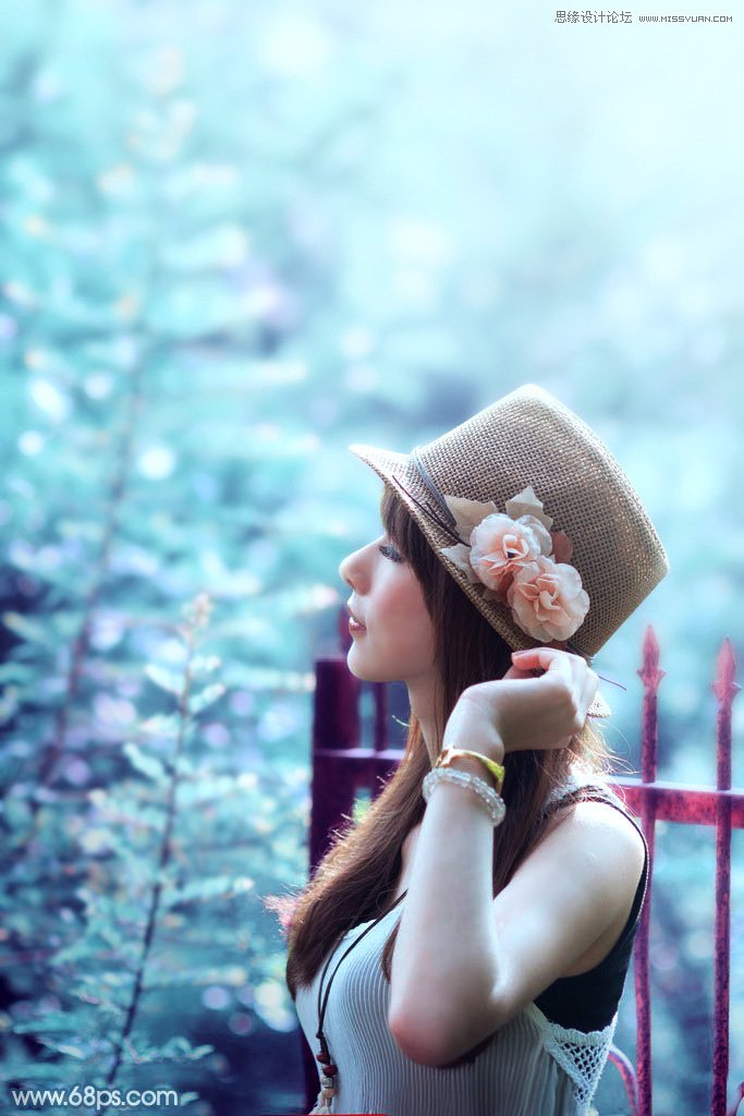 PS調(diào)出外景美女照片唯美藍色藝術(shù)效果