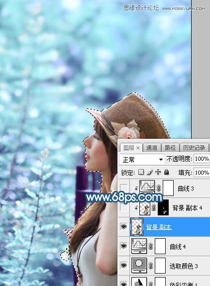 PS調(diào)出外景美女照片唯美藍色藝術(shù)效果