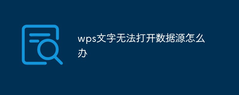 wps文字無法打開數據源怎么辦