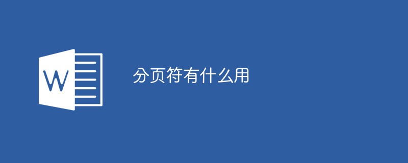 分頁符有什么用