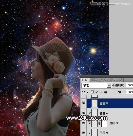 PS制作創意風格的星空人像效果教程