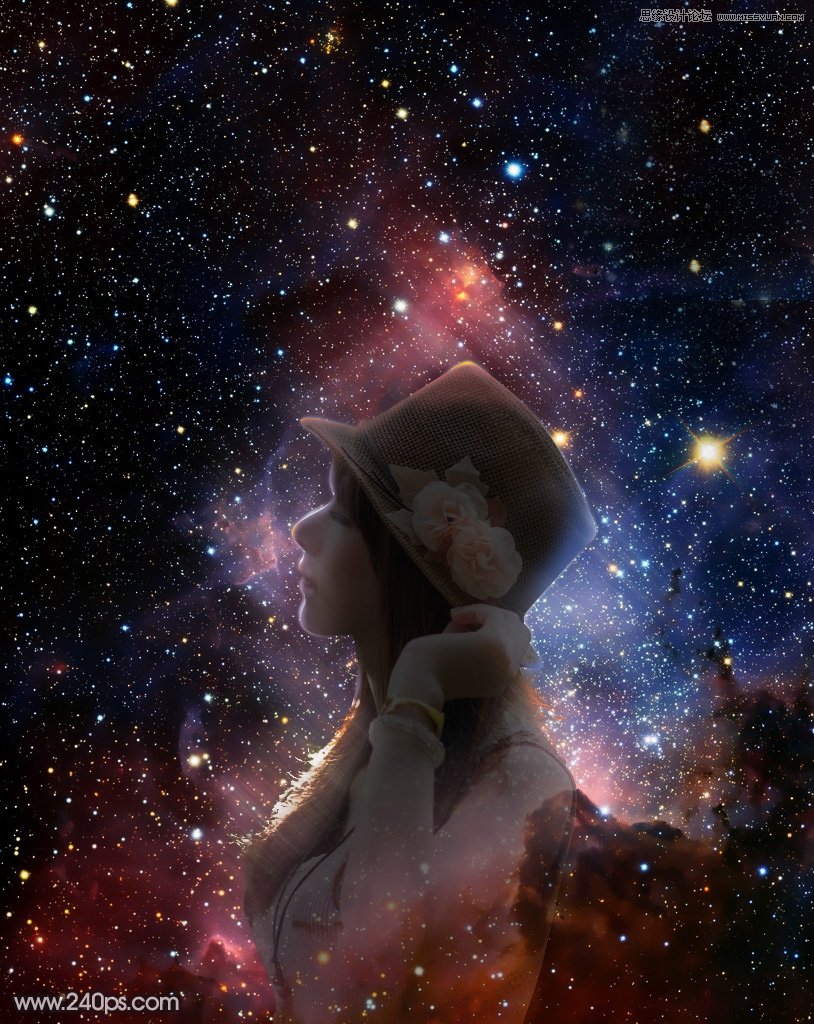 PS制作創意風格的星空人像效果教程