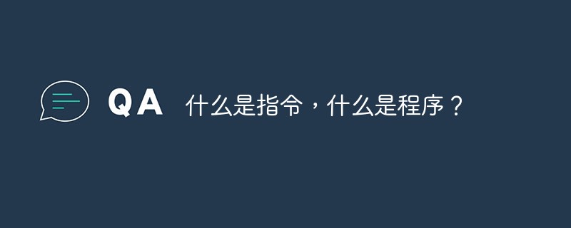 什么是指令，什么是程序？