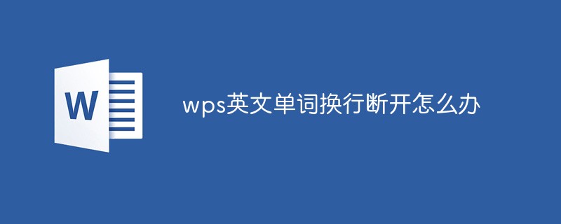 wps英文單詞換行斷開怎么辦