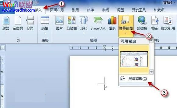 word屏幕截圖 Word2010屏幕截圖插入功能如何使用？