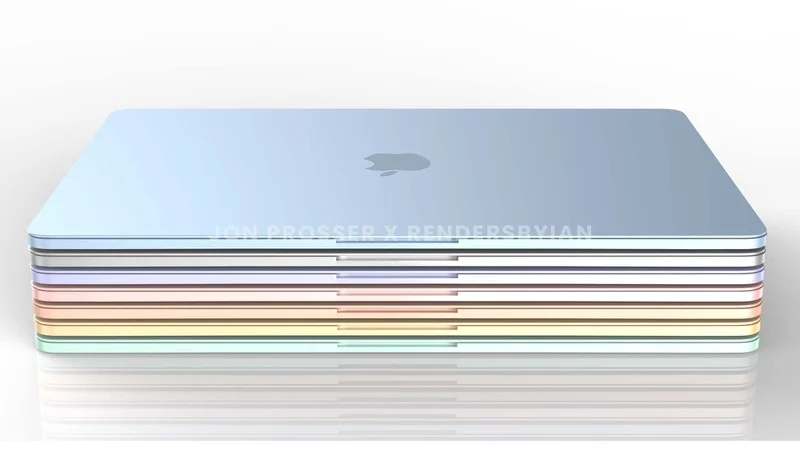 重大設(shè)計變更，蘋果新一代七彩 MacBook Air 渲染圖曝光：白色鍵盤 + 觸控板變小