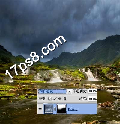PS合成野外小溪加瀑布教程