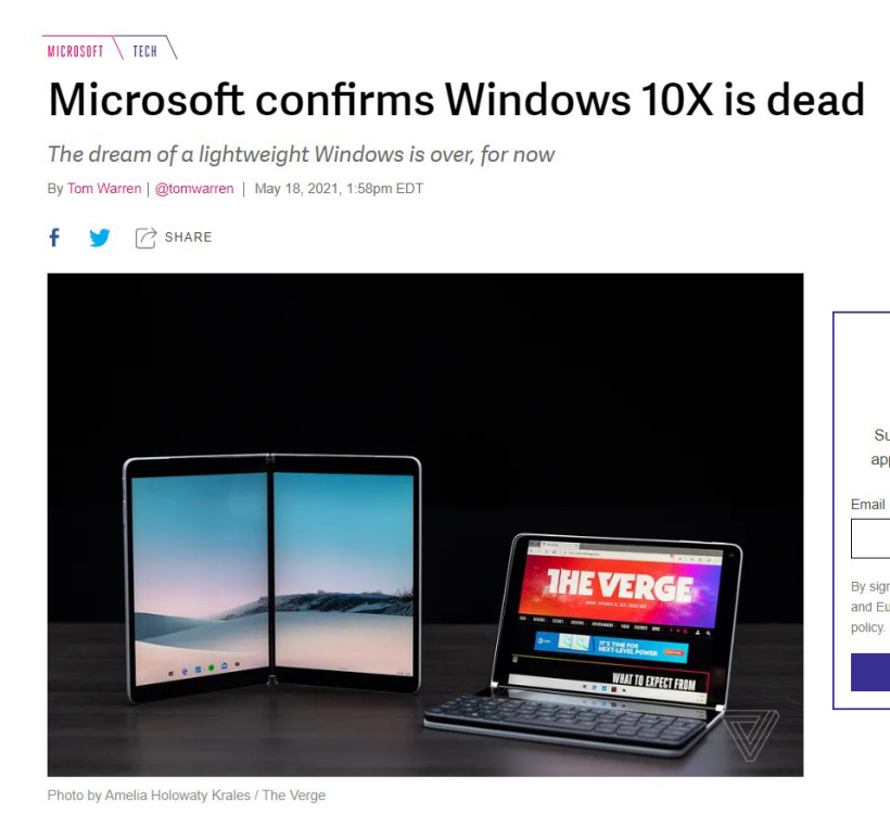 微軟官宣:Win10X 系統已死