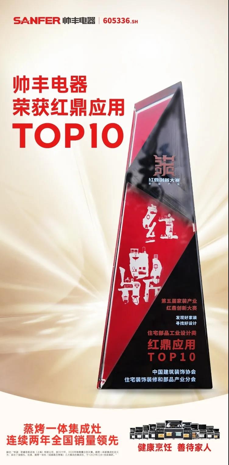 獨領豐尚|創新新主張，帥豐攬獲“紅鼎應用TOP10”獎項！