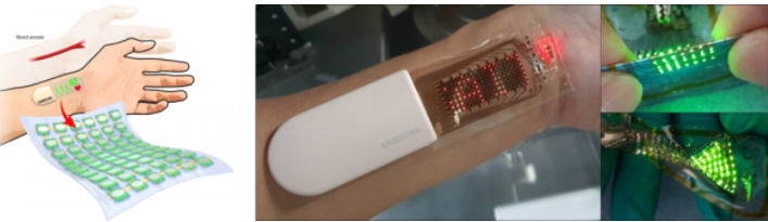 三星展示可拉伸的 OLED 皮膚貼片:可用作健身監(jiān)測器
