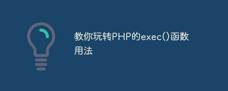 教你玩轉PHP的exec()函數用法