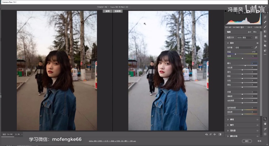 清新ins風的camera raw人像修圖調色教程