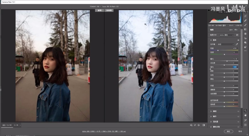 清新ins風的camera raw人像修圖調色教程