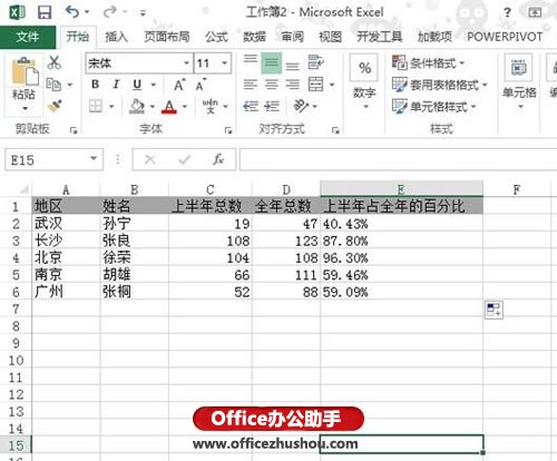 使用text函數實現Excel2013單元格內容轉為百分比形式
