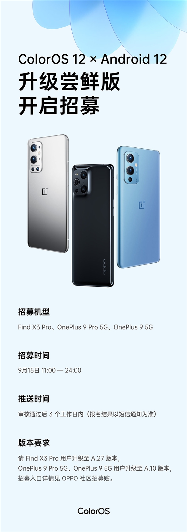 首批Android 12定制系統(tǒng)！一加OPPO旗艦開啟ColorOS 12嘗鮮招募