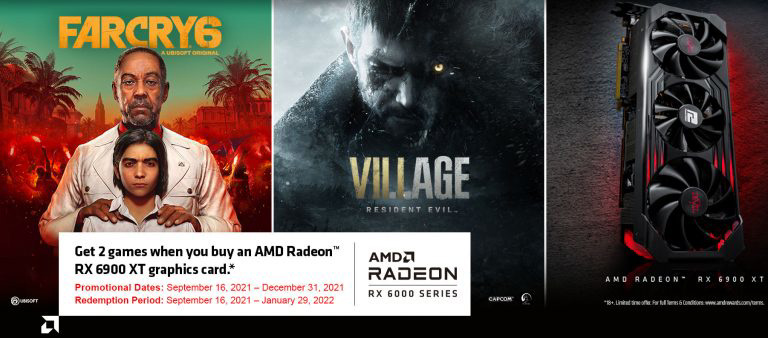 AMD RX 6900 XT 顯卡促銷,部分地區可獲贈《孤島驚魂 6》《生化危機:村莊》