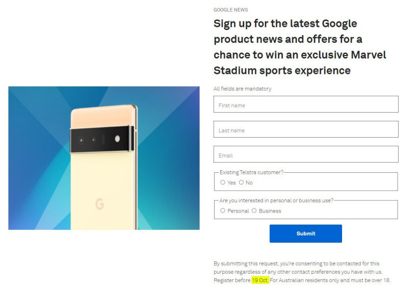 澳大利亞運營商暗示,谷歌 Pixel 6/Pro 將于 10 月 19 日推出