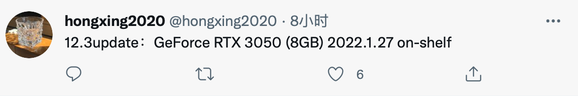 8GB“大顯存”,消息稱英偉達 RTX 3050 將于 1 月 27 日上市
