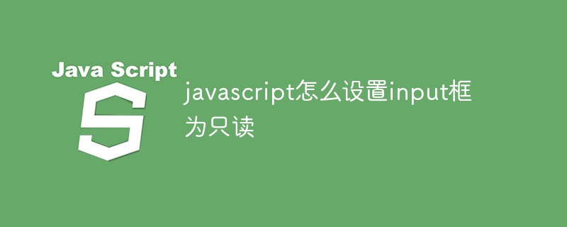javascript怎么設置input框為只讀