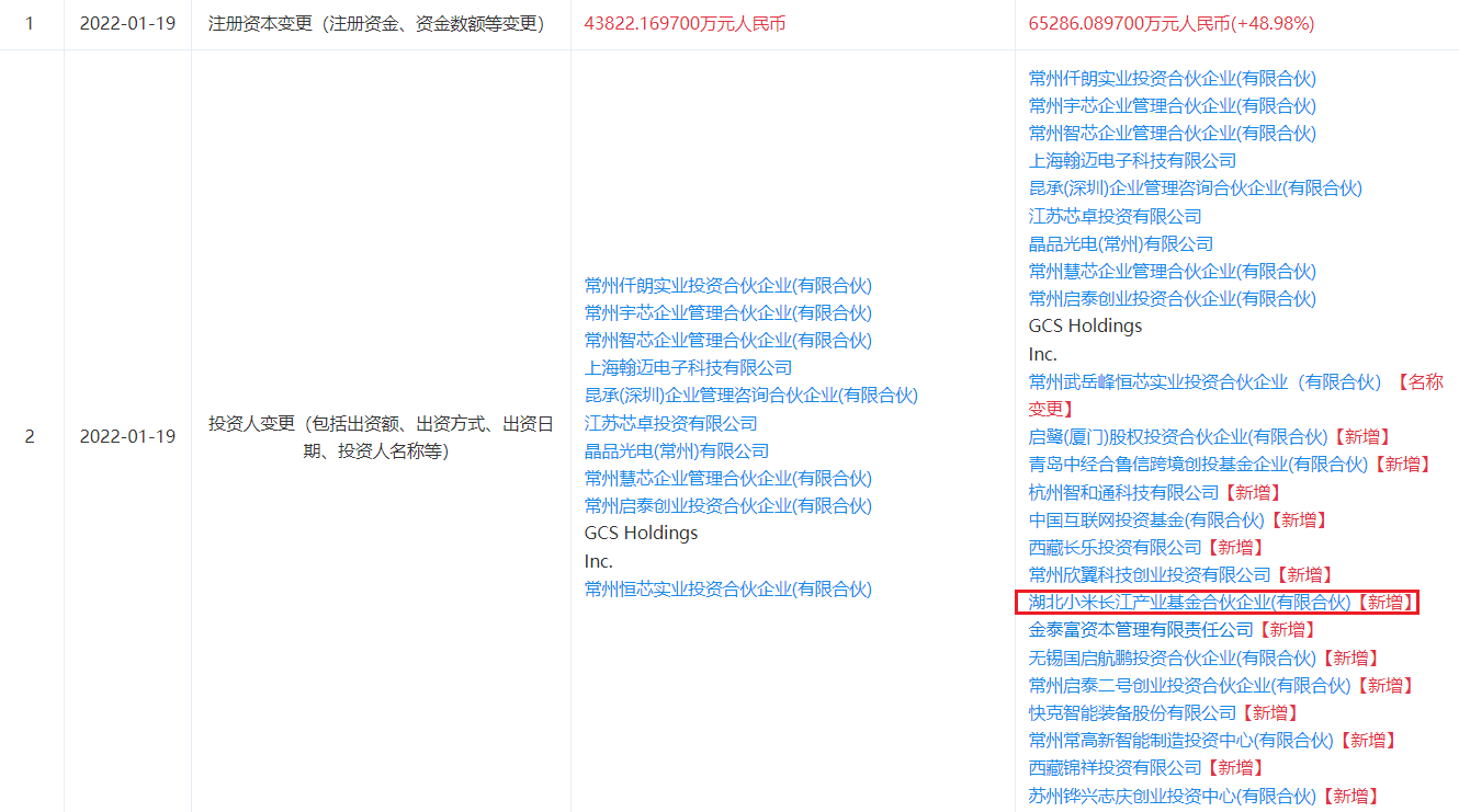 芯片布局再落一子,小米入股常州承芯半導體