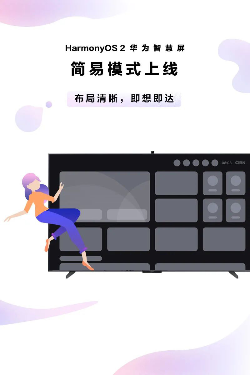華為智慧屏鴻蒙 HarmonyOS 2 簡易模式上線,支持四個快捷入口