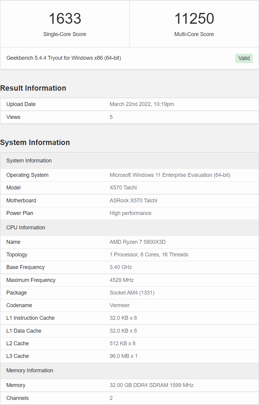 AMD 銳龍 7 5800X3D 處理器跑分曝光,比 R7 5800X 快 9%