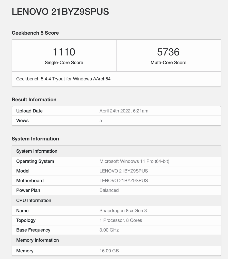 聯(lián)想全新 ThinkPad X13s 跑分曝光，搭載高通驍龍 8cx Gen3