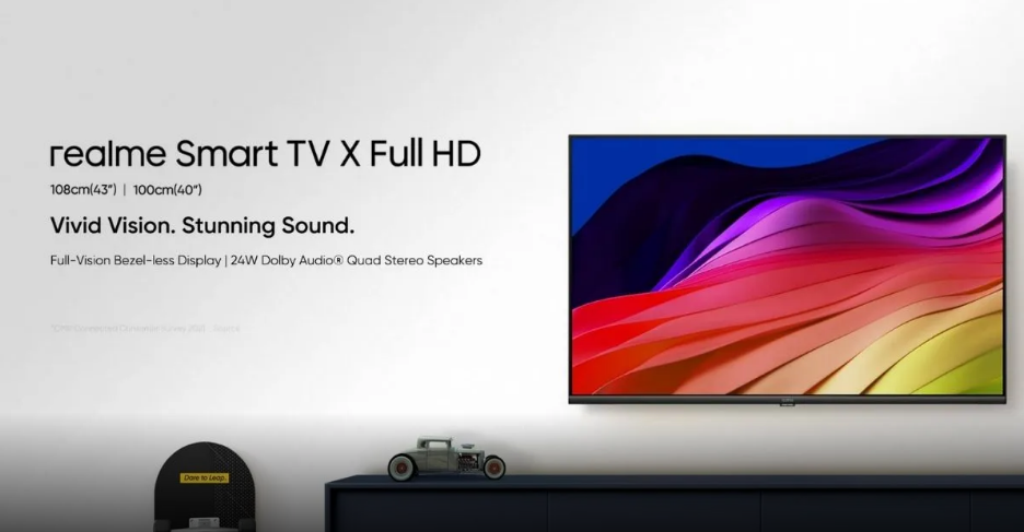 Realme Smart TV X 電視參數(shù)曝光：43/40 英寸 1080p，24W 揚(yáng)聲器