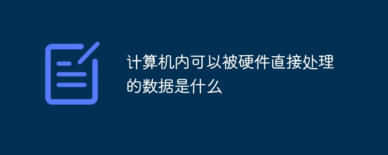 計算機內可以被硬件直接處理的數據是什么