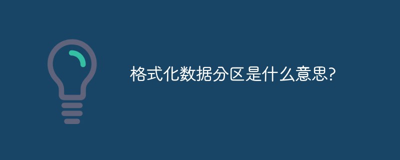 格式化數據分區是什么意思?