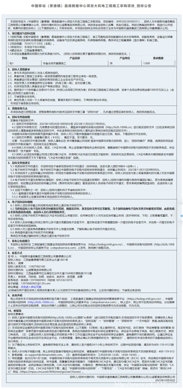 預估1.8億元 中國電信（安徽）大數據產業園A3樓機電施工啟動招標